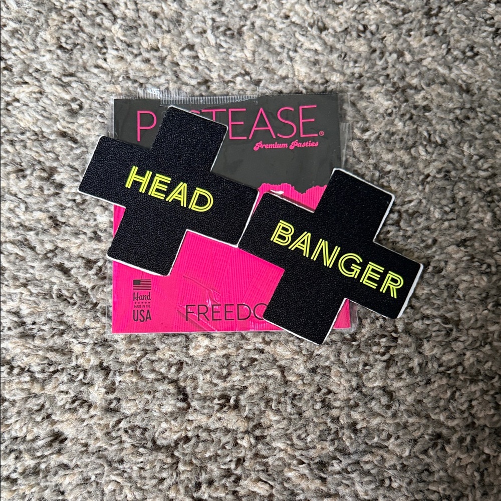 iHeartRaves Black and Yellow Head Banger Pasties